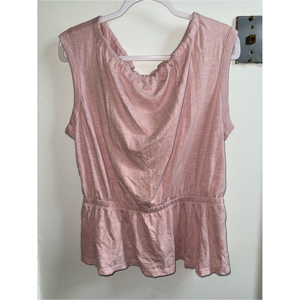 Banana Republic Malibu Tee Pink Wrap Peplum Tie Back Top S